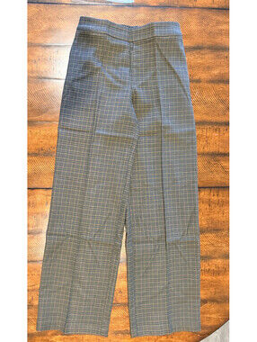 G by Giuliana Black Label Brown Plaid Pull-On Trouser Pants Pockets Size 6
